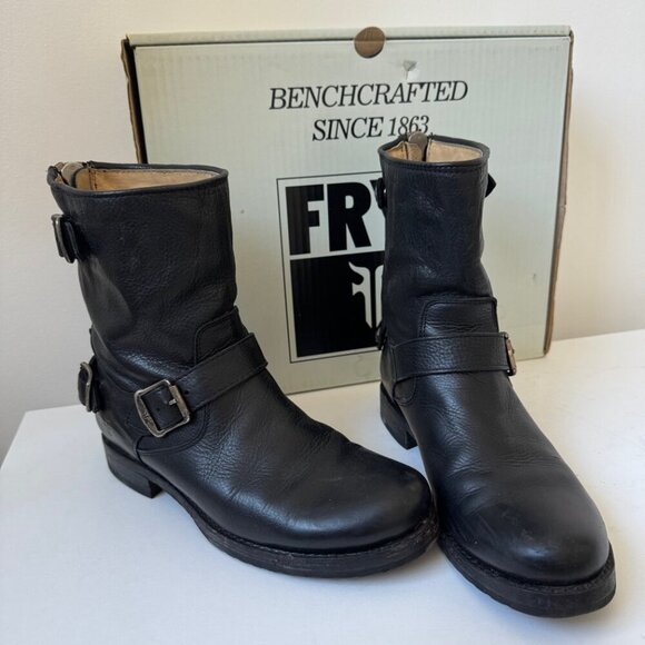 Frye Veronica Back Zip Short Moto Boots - Picture 3 of 6